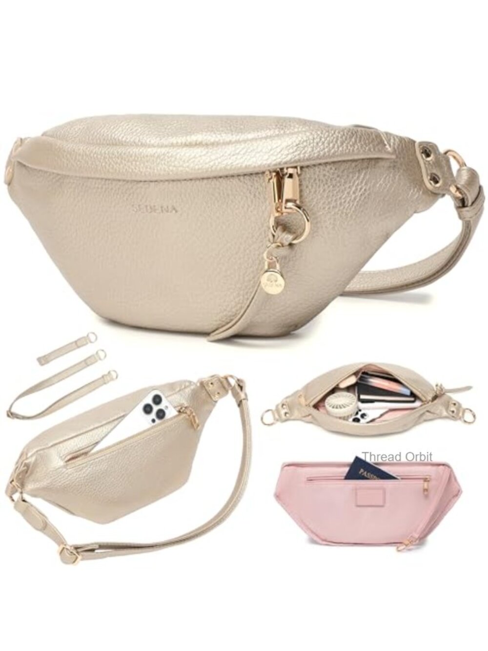 RFID Anti Theft Crossbody Bag with Adjustable Strap Vegan Leather